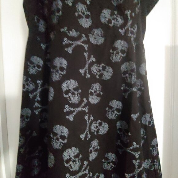 Tripp NYC Daang Goodman Skull Crossbones Whimsy Goth Grunge Dress Vampy - Picture 6 of 13